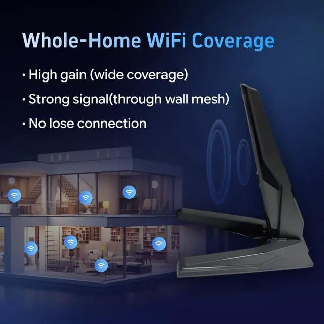 WiFi 6e 7 Antenna 2T2R Dual Band Moving Antenna Magnetic Base RP-SMA Connector for PC Desktop Computer Motherboard Bluetooth Card Wireless WiFi Router Wi-Fi7 with 2.79ft Extension Cable - Image 5