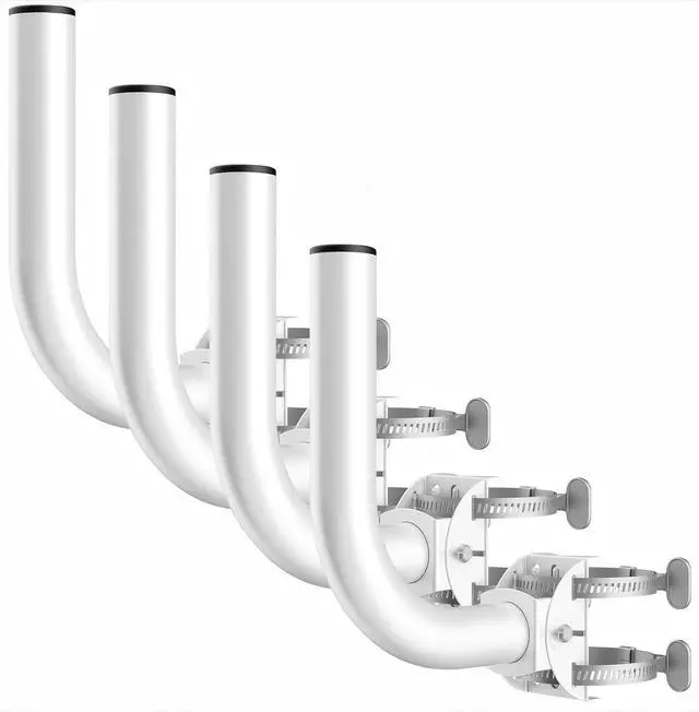 Universal Wireless Bridge Bracket Mount, 4-Pack J Pole Mounts, 180? Adjustable Pole and Wall-Mounted Mount for Outside Antenna Starlink, Outdoor Pole Bracket for AP Access Point Client CPE