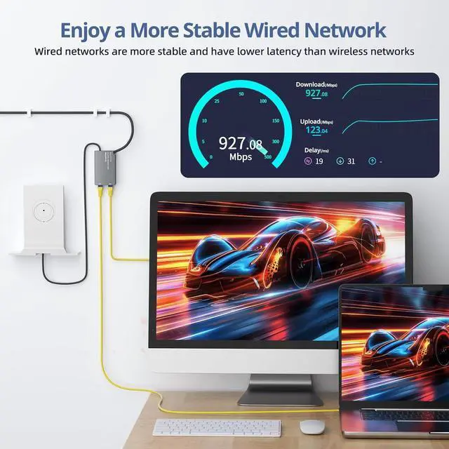 Dual Port Ethernet Adapter for Starlink Gen 2, for Starlink V2 Ethernet Dongles RJ45 Interface Wired Extenders - Image 4