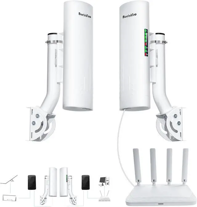 Point to Point Starlink Internet Long Range Transmission with WiFi 6 Router and Bracket for Starlink Gen 3 Router, Starlink WiFi Extender, 5.8GHz 3KM with 18dBi High Gain Antenna, 2 Pack