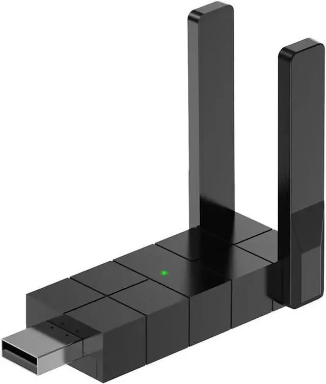 WiFi Adapter for Desktop PC, Wireless Adapter Wide-Coverage Dual Band 2.4GHz 400Mbps and 5GHz 867Mbps, USB 2.0, Dual High Gain Antenna, Supports Windows 10/11, Plug and Play 1300Mbps
