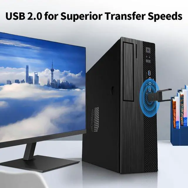 WiFi Adapter for Desktop PC, Wireless Adapter Wide-Coverage Dual Band 2.4GHz 400Mbps and 5GHz 867Mbps, USB 2.0, Dual High Gain Antenna, Supports Windows 10/11, Plug and Play 1300Mbps - Image 4