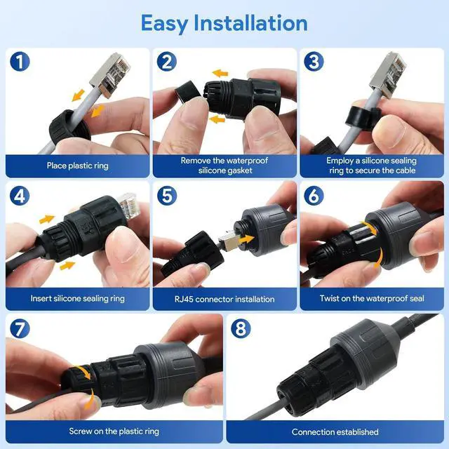 XLTTYWL Starlink Performance Gen 3 Ethernet Adapter, Starlink Performance Gen 3 Cable Extension to RJ45 Coupler Waterproof (Performance Gen 3&Standard Gen 3 Ethernet Adapter) - Image 4