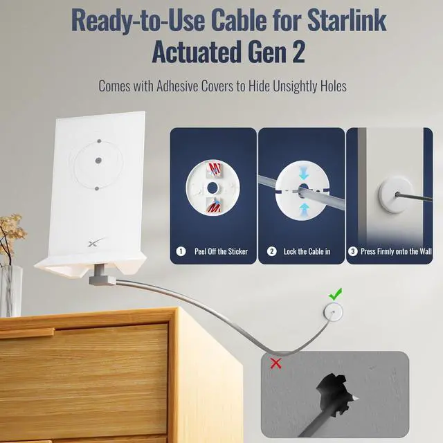 33FT High-Speed Starlink Gen 2 Cable, 1200Mbps, Waterproof & Corrosion-Resistant Housing - Image 2