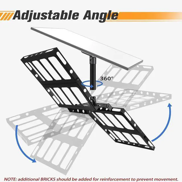 Gen 3 Starlink Roof Mount, Starlink Roof Ridge Mount with Gen 3 Pipe Adapter, Adjustable Angle Starlink Mounting Kit, No Drilling Required - Image 2