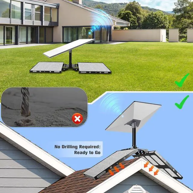 Gen 3 Starlink Roof Mount, Starlink Roof Ridge Mount with Gen 3 Pipe Adapter, Adjustable Angle Starlink Mounting Kit, No Drilling Required - Image 4
