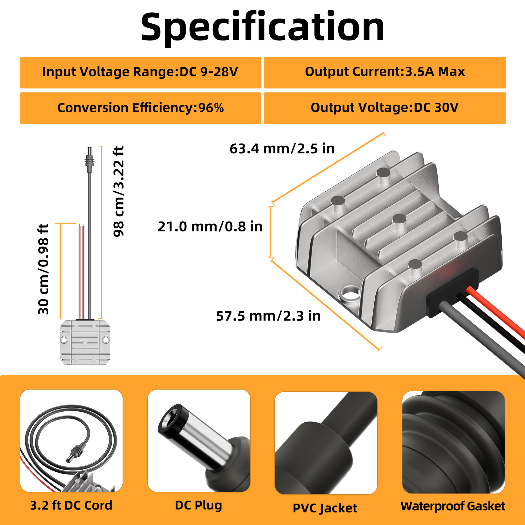 DC-DC30V3.5A Starlink Mini DC 9V to 28V
Boost Converter with DC Power Cable | Kenya - Image 2
