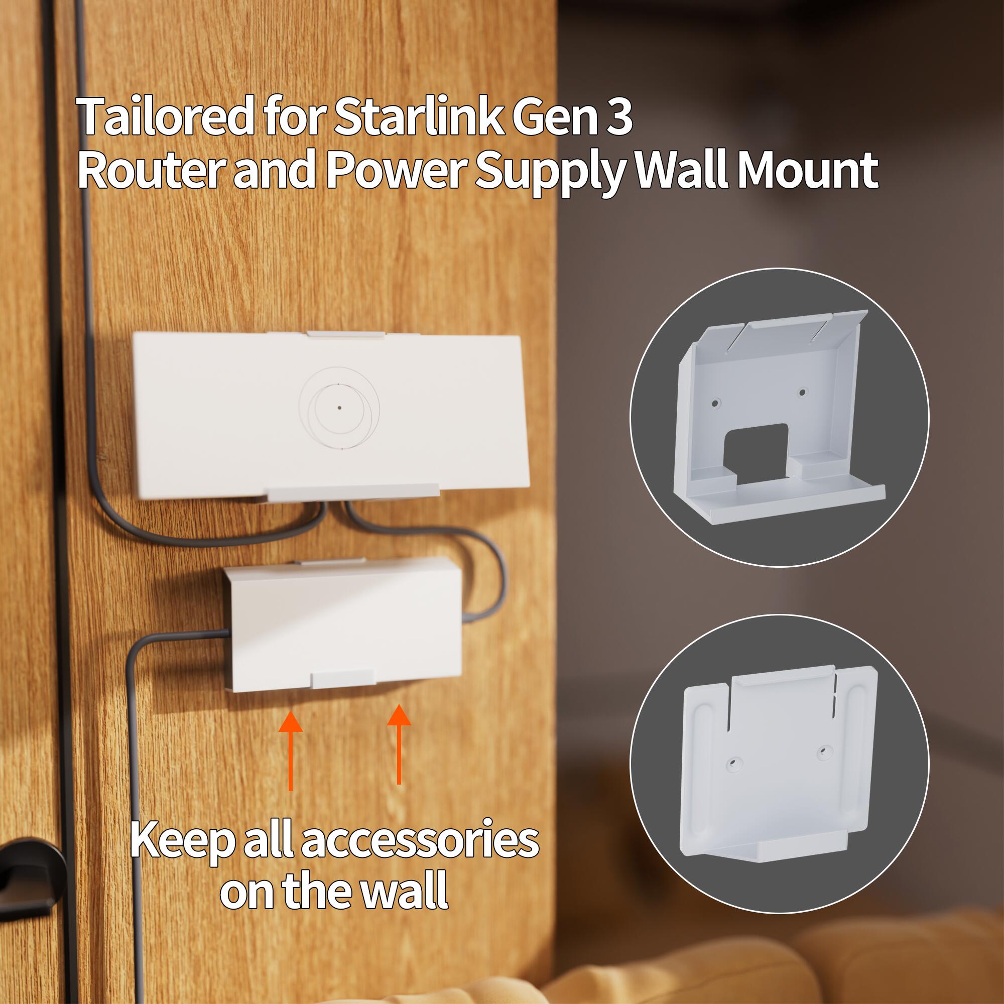 Gen3-R2 Starlink Gen3 Router and Power
Supply Wall Mount Kit – No Drill Installation | Kenya - Image 4
