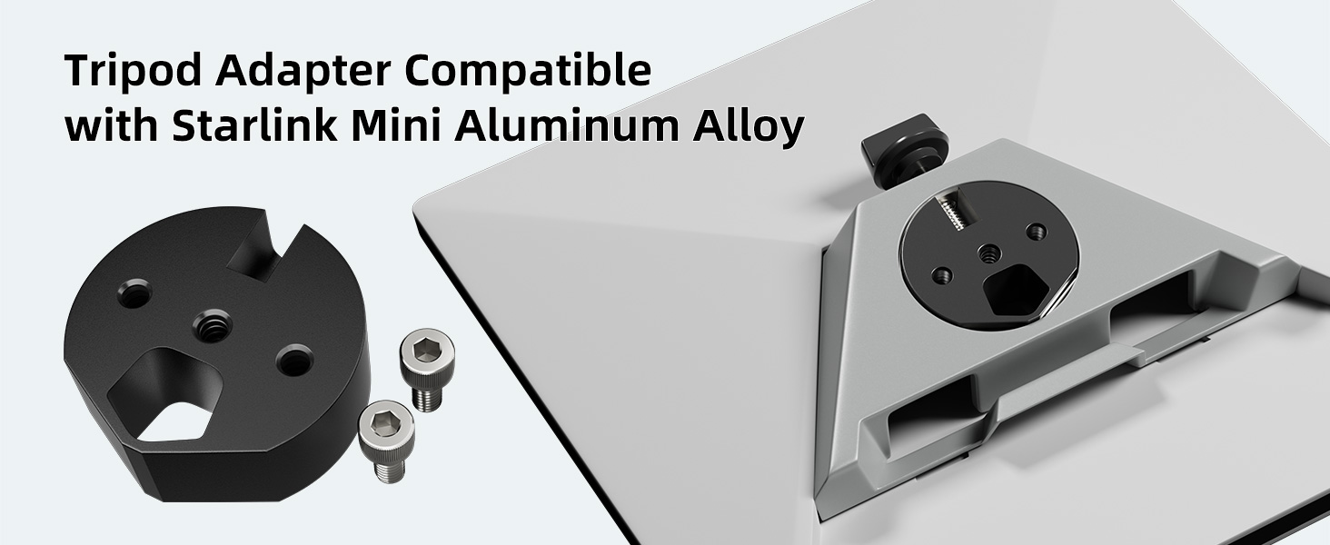 MINI-BA3 Black Aluminum Alloy Starlink
Mini Tripod Adapter with 1/4?-20 Thread Fits Original Pipe Adapter | Kenya - Image 5