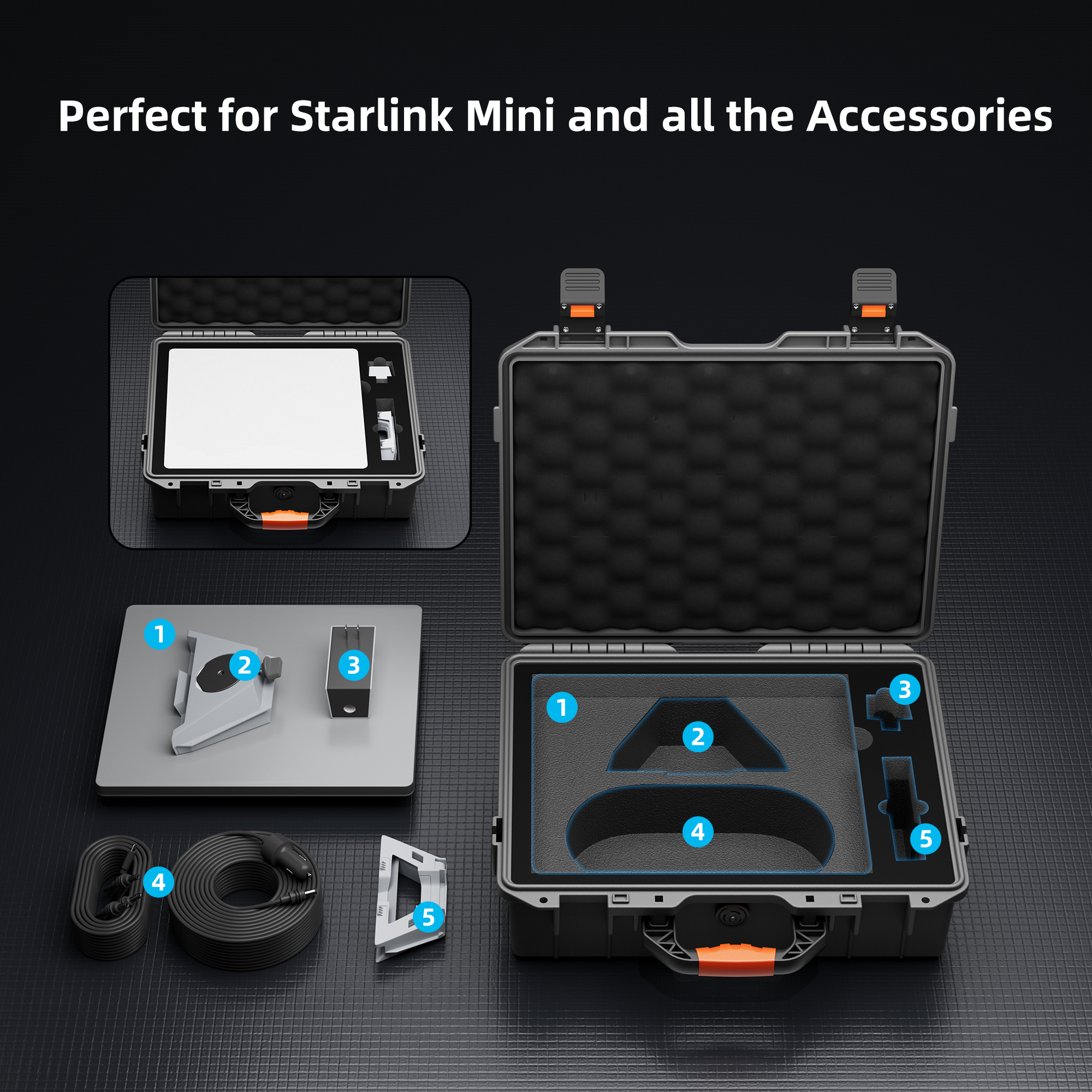 MINI-BAG2-GRAY Starlink Mini Medium Grey
Hard Case Protection & Organized for Original Accessories | Kenya - Image 3