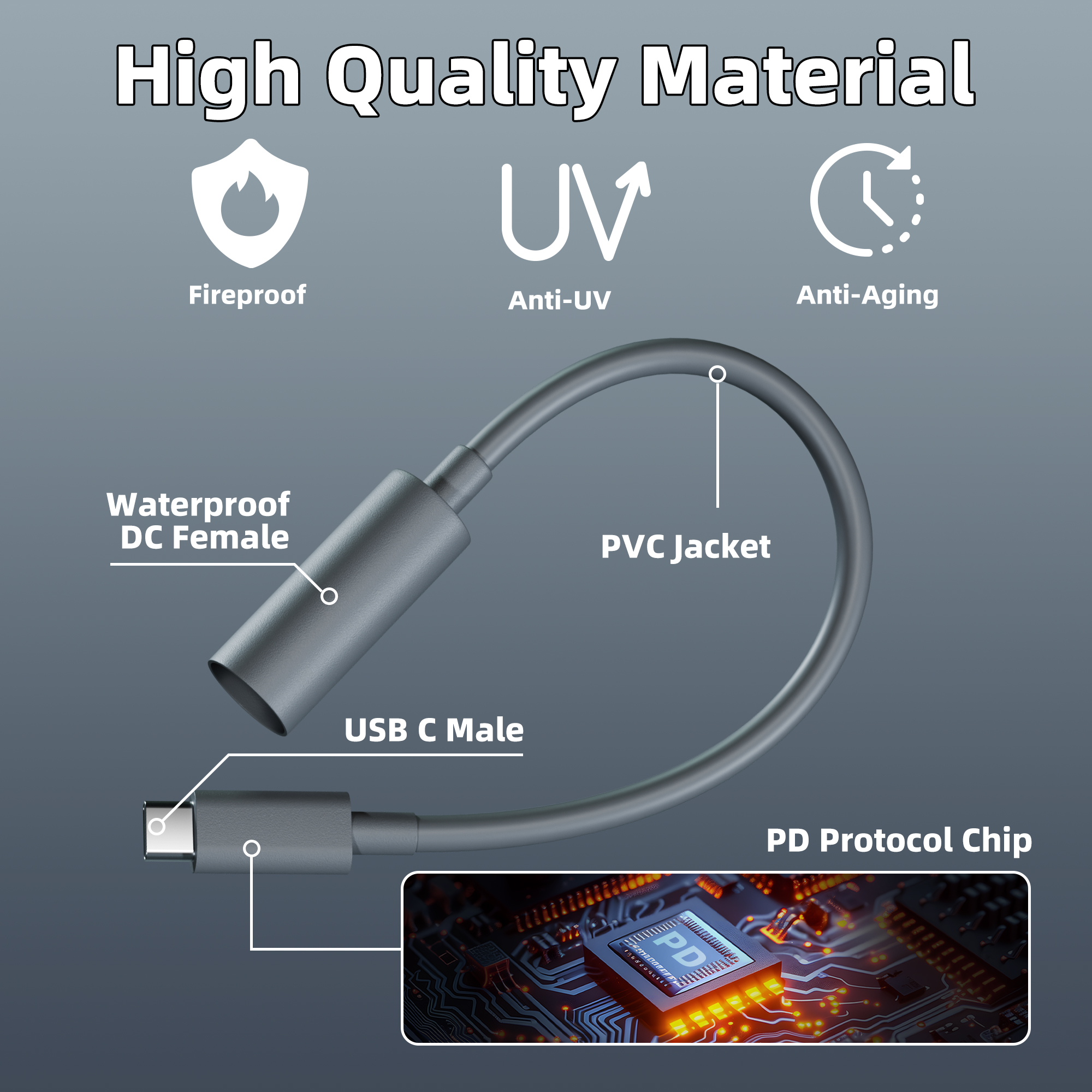 MINI-DCF-TC-0.17M Starlink Mini DC Female
to USB-C Adapter – 65W+ PD Compatible – 0.17M/0.56FT | Kenya