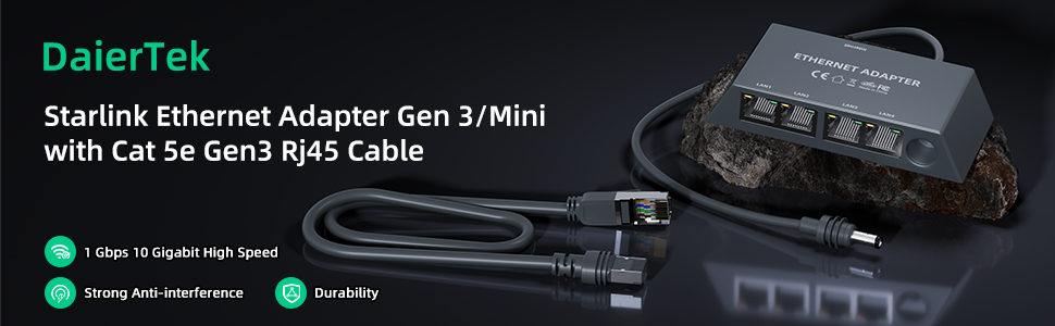 MINI-EA4-CABLE0.5M Starlink Gen 3 &
Mini 4-Port Ethernet Adapter Professional LAN Network Expansion Hub | Kenya - Image 4