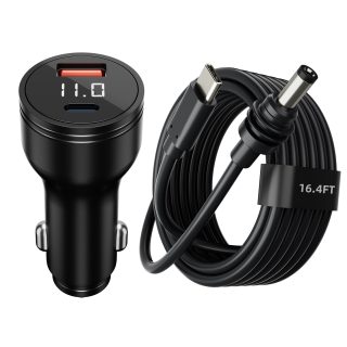 MINI-USBC1 Starlink Mini 140W Car Charger
& Cable | Dual Port 12V-24V PD Adapter with Voltmeter + 16.4ft USB-C to
DC Cord | Kenya