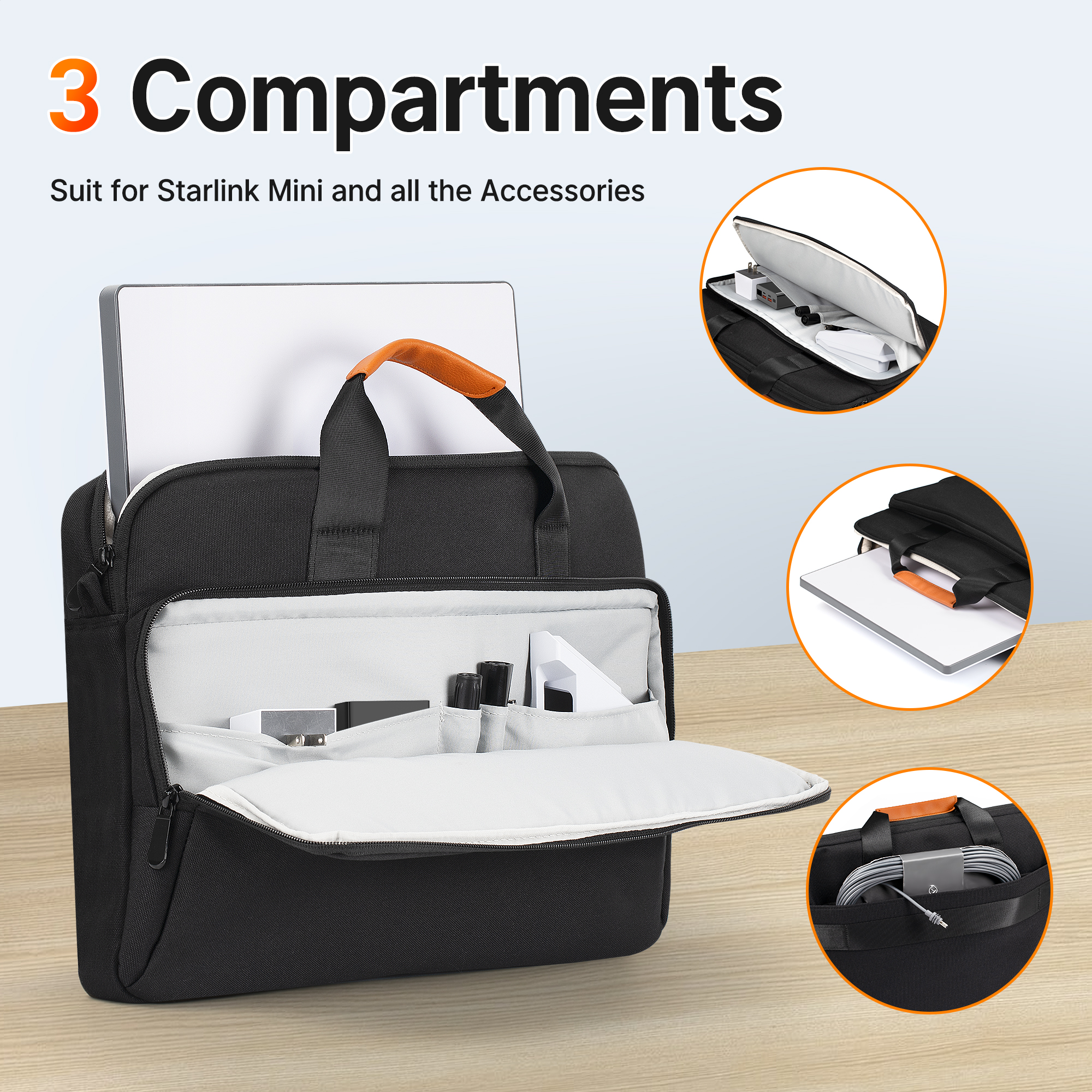 Mini-BAG5-BK Starlink Mini 16.54?
Carrying Case Briefcase Messenger Bag with Shoulder Strap | Kenya - Image 4