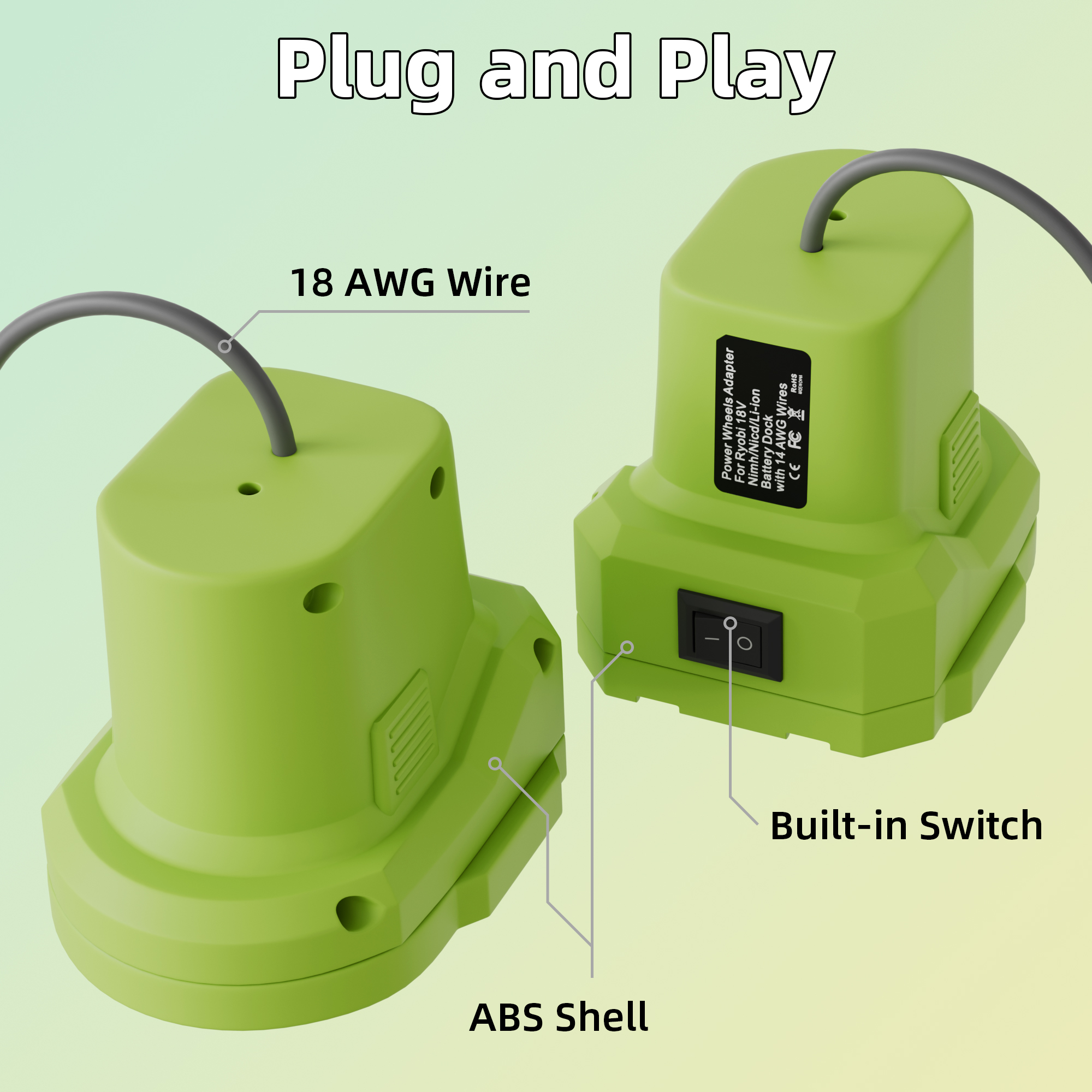 RYB-W1+DC2.1-1M Starlink Mini DC Power
Cable with Ryobi 18V Battery Adapter – 3.28FT/1M | Kenya - Image 2