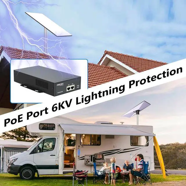 Starlink Gen 3 PoE Injector Gigabit, 3 in 1 Starlink Ethernet Adapter Gen 3 with 6KV (10/700us) Surge Protection, 100-240Vac Input & 150W 55V Output for Starlink V3, PT-PSE109GXRN - Image 4