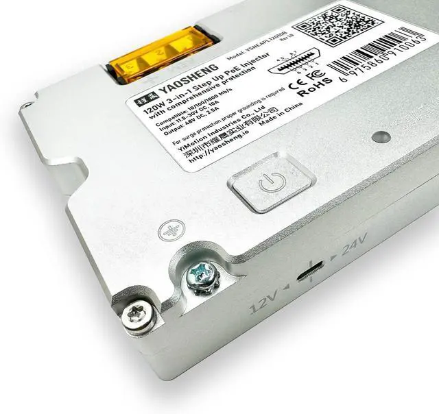 120W 3-in-1 Step Up PoE Injector with Comprehensive Protection for Standard Actuated Starlink - Image 6