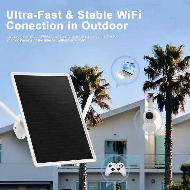 Solar Powered 4G LTE Modem Router with SIM Card Slot, 50M WiFi Range, IP66 Waterproof, 15W and 20000mAh Battery Built-in, Design for Yards,campings and Outdoor Area - Image 2