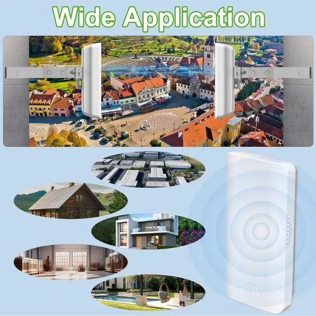 Point-to-Point Wireless Internet Long Range Transmission for Starlink, Compatible with Starlink Ethernet Adapter for Wi-Fi Extender, Outdoor 5.8G 1.5 Kilometers, 12DBi High-Gain Antenna, 2-Pack - Image 4