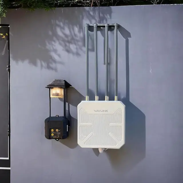 WAVLINK 2026 AX3000 WiFi 6 Wireless Outdoor Repeater, Long Range Outdoor WiFi Extender with Dual Band/PoE/IP67 /600mW of Power/Up to 256 Devices Work with Starlink, Support for Farm, Campsite