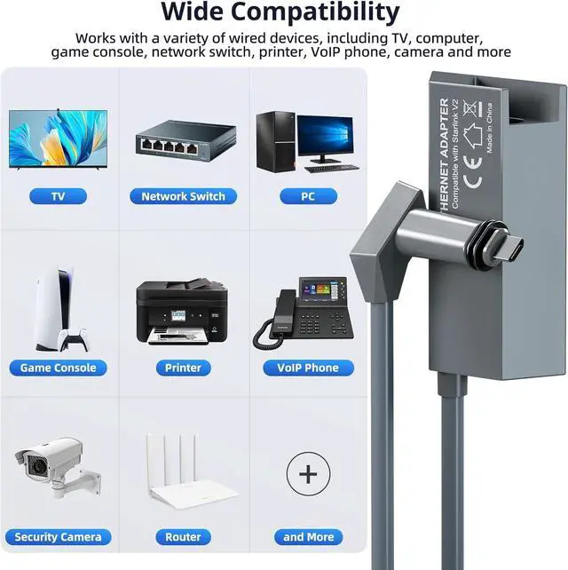 Ethernet Adapter for Starlink Gen 2 (Plug and Play), for Starlink utr-211 Router Ethernet Dongle, Fast & Stable Connection for Starlink Standard Actuated Gen2 Splitter RJ45 Wired Network Extender - Image 5