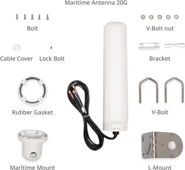 Peplink Cellular & WiFi Antenna Maritime 20G | LTE Connectivity 2x2 MIMO Dual Band Ultra-Wide Bandwidth | Built-in High Gain Amplifier GPS Receiver | Designed for Long Range and Maritime Excellence - Image 3