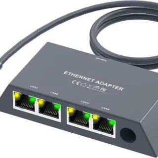 Starlink Gen3/Mini Ethernet Adapter with 4 RJ45 Ports,Multi Ports Starlink Ethernet Adapter with Wired External Network for Other Devices and Network Cable[4 Devices Networked Simultaneously]