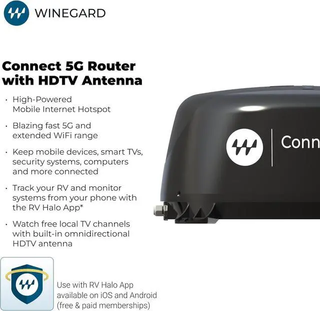 Winegard Connect 5G WF2-5G1 Outdoor 5G Router with HDTV Antenna, Long-Range Wi-Fi, GPS & Bluetooth, Starlink Compatible - Image 2