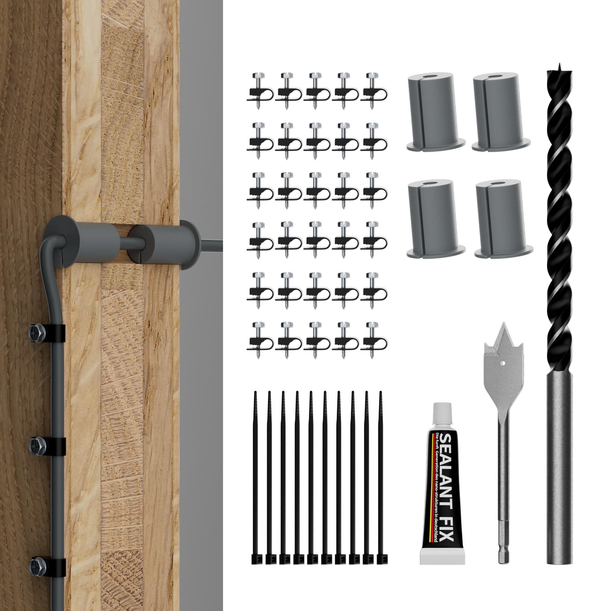 WG-25-KIT Starlink Cable Routing Kit for
Gen 2/3 & Mini | Complete Wall Pass-Through with Drill Bits, Grommets,
Clips & Sealant | Kenya